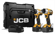 JCB 21-18BL-TPK1-5 Twin Pack 18V Brushless Combi, 18V Brushless  Impact, 2x5.0Ah LioN Batteries, 2.4A charger, L-Boxx 13